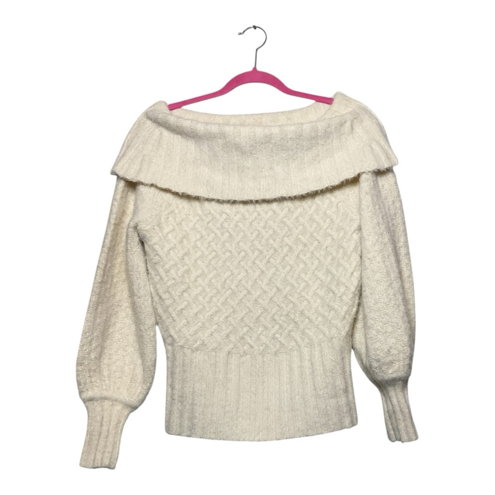 Women’s NWOT By Anthropologie Margo Off The Shoulder Puff sleeve sweater, size s